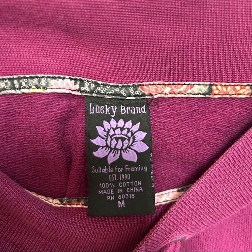 Rare! lucky brand M-XL sweatpants cropped Asian floral print boho‎ yoga Y2K - Picture 3 of 16
